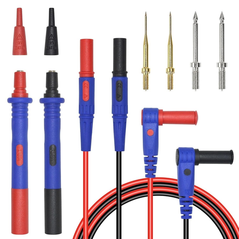 Professional Multimeter Leads Kit: Replaceable Probes & Silicone Safety, Set...