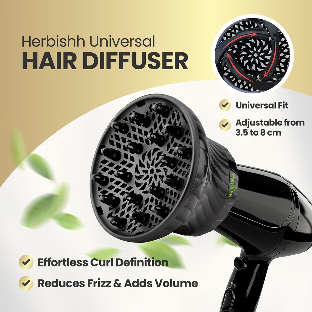 Universal Hair Dryer Diffuser Attachment Adjustable 3.5-8cm Adds Volume