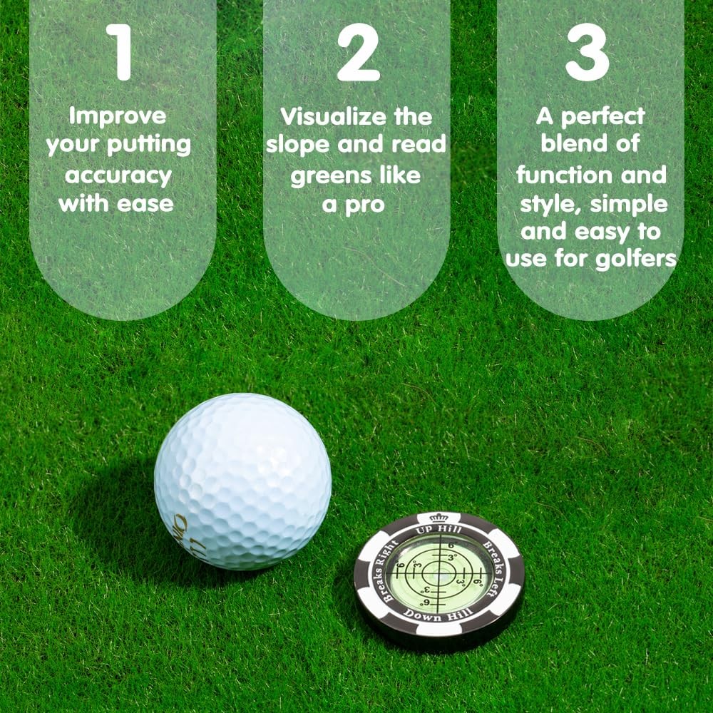 Golf Green Reading Ball Marker Hat Clip Precision Slope Reader Alignment Tool