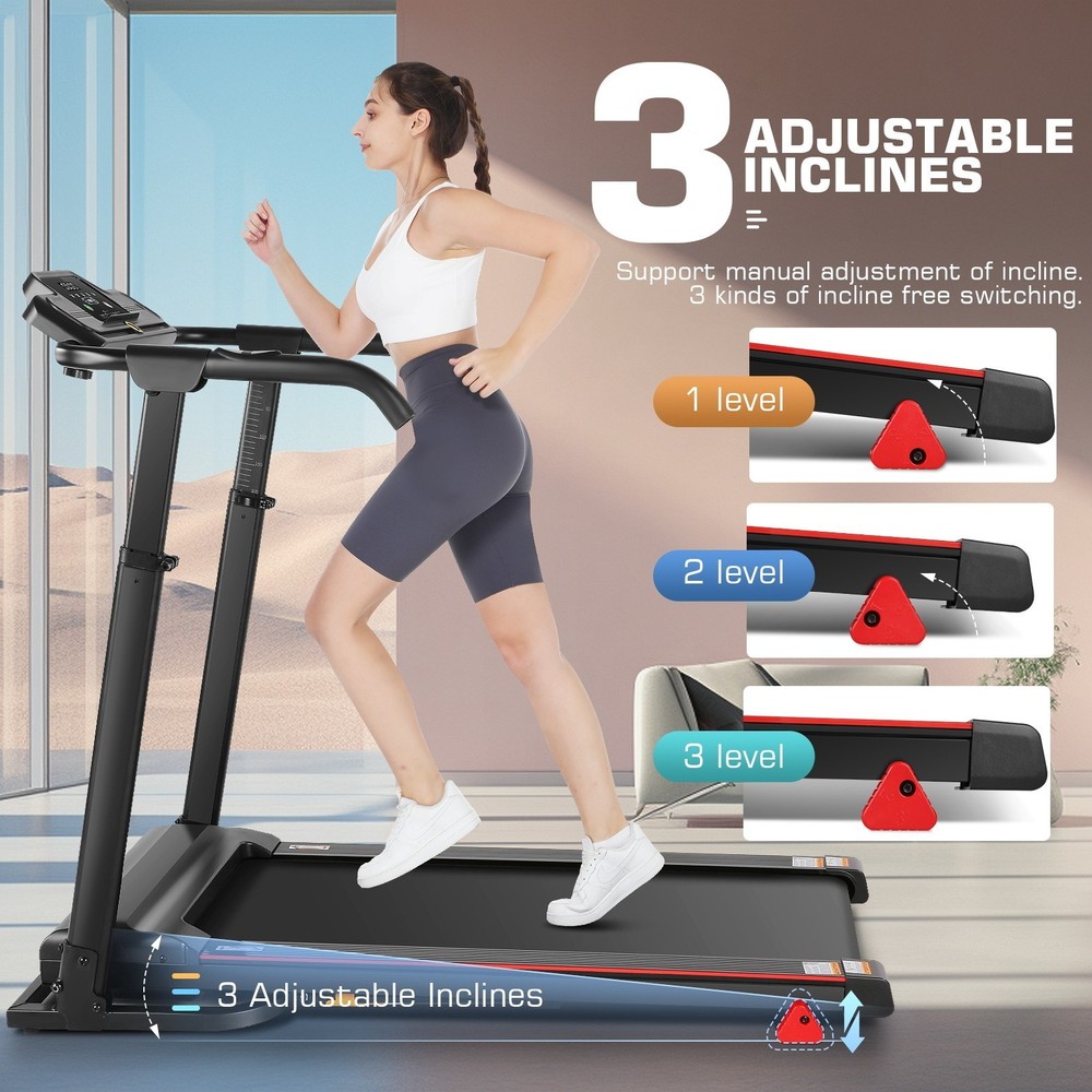 Space-Saving Design Treadmill Machine Quick Start Electric Treadmill Running Pad