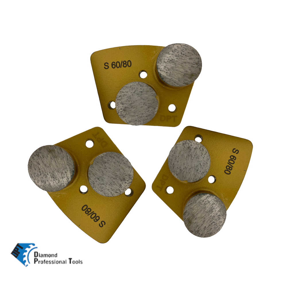 6 Pack Trapezoidal Grinding Discs for Concrete Floor Grinders 60 Grit Soft Bond