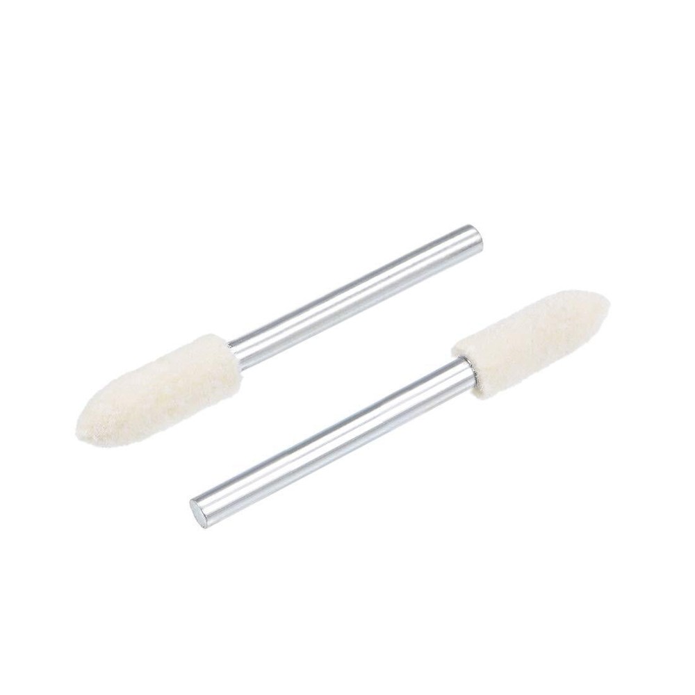 uxcell 5mm Wool Felt Mounted Points Tapered Polishing Bits Burrs Buffing Whee...