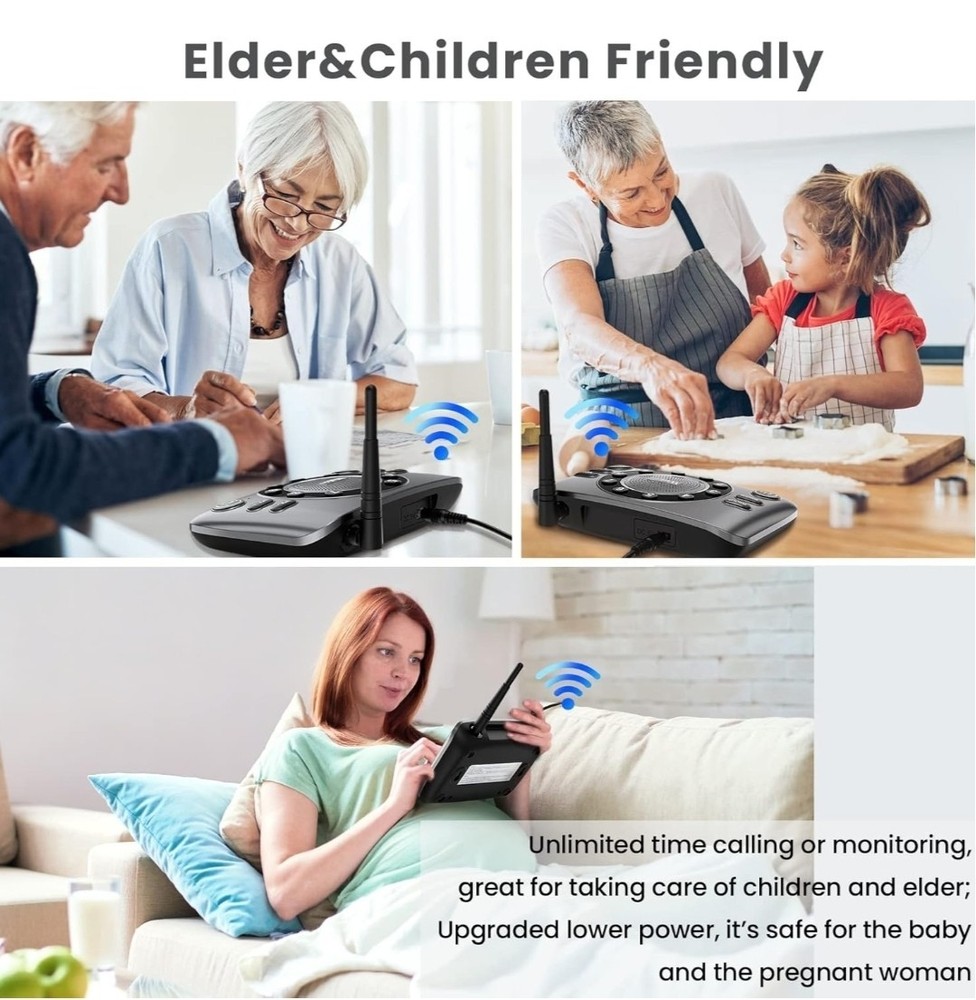 Hands Free Wireless Intercom Doorbell for Home Classroom, Two-Way Communicator