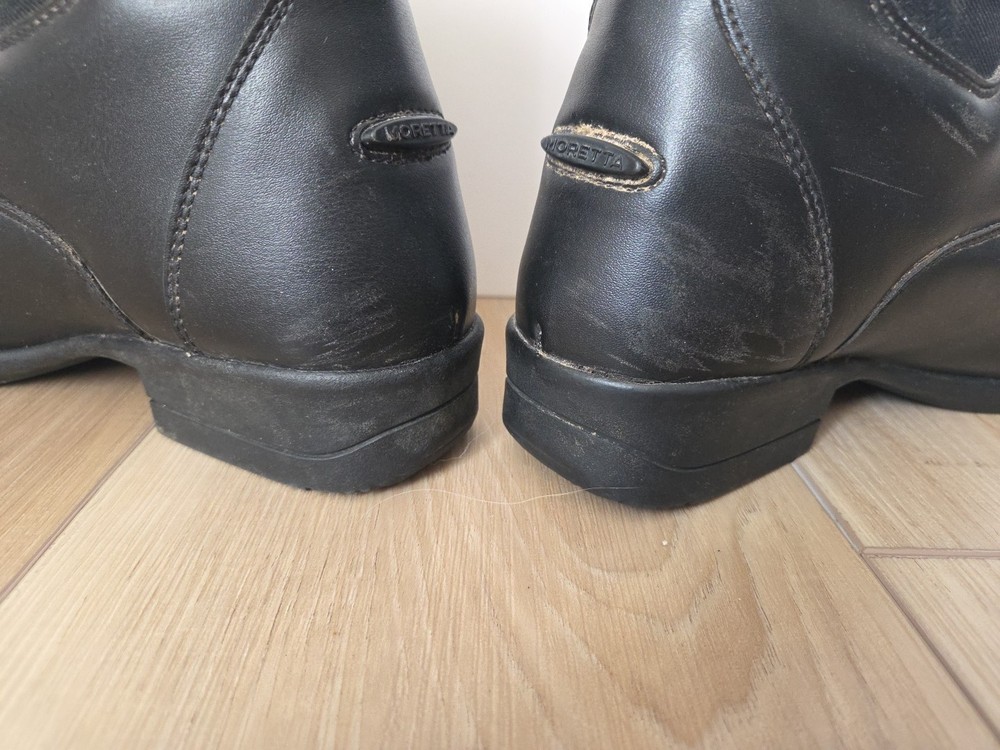 Moretta Active Flex Paddock Boots Black Women's Size 8 Zip Front Riding Boots