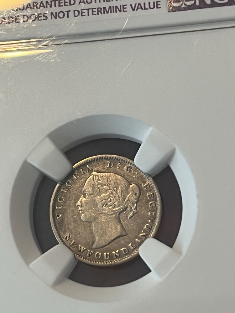1896 Newfoundland 5 Cent Graded VF NGC