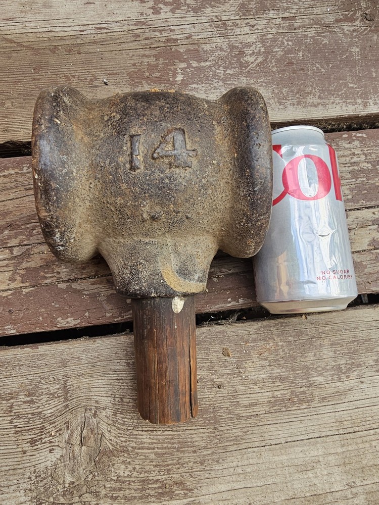 ANTIQUE IRON SLEDGEHAMMER 14 lbs RARE!