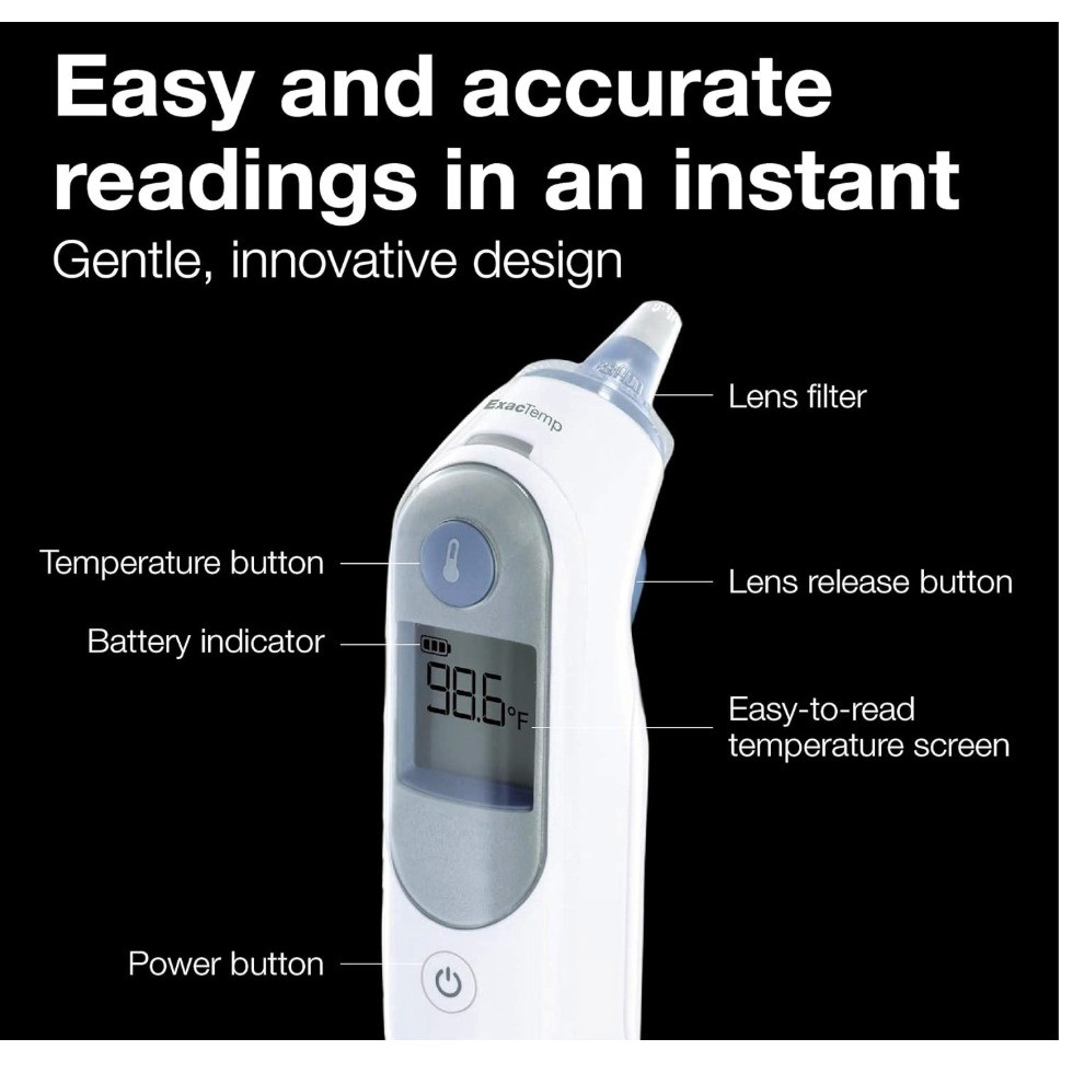 Braun ThermoScan 5 IR Ear Thermometer ExactTemp Technology Fast Accurate