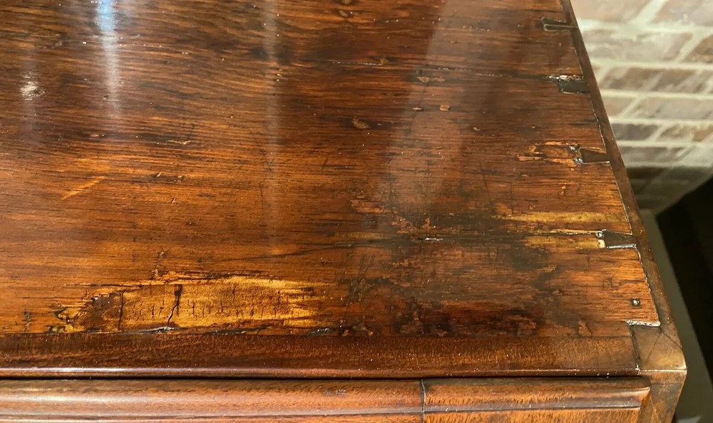 18th c Massachusetts Fall Front Desk in Mahogany