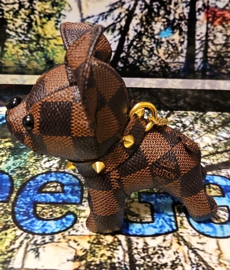 Luxury Designer Leather Monogram Dog Brown