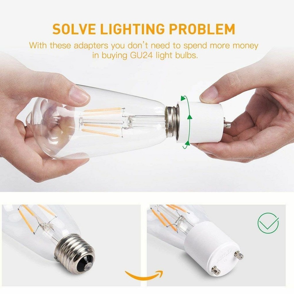 GU24 To E27 /E26 Screw LED Light Lamp Bulb Base Adapter Socket Converter Adaptor