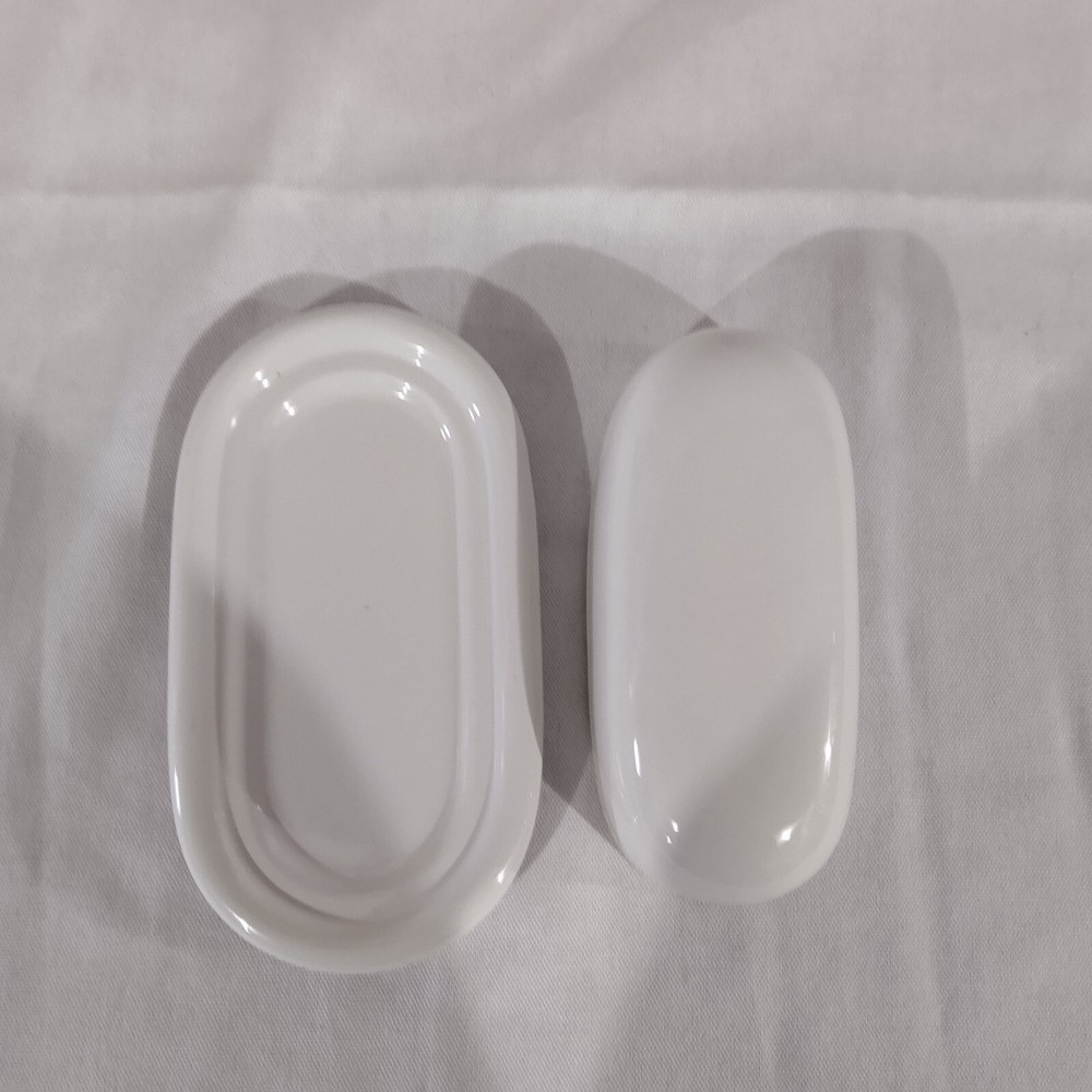 Off White Ceramic Crown Corning Butter Dish 6 x 4
