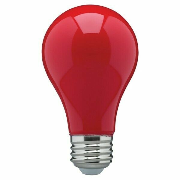 6 Pack CERAMIC RED LED Bulb A19 Medium E26 8W 60 Watt Equivalent Damp Location
