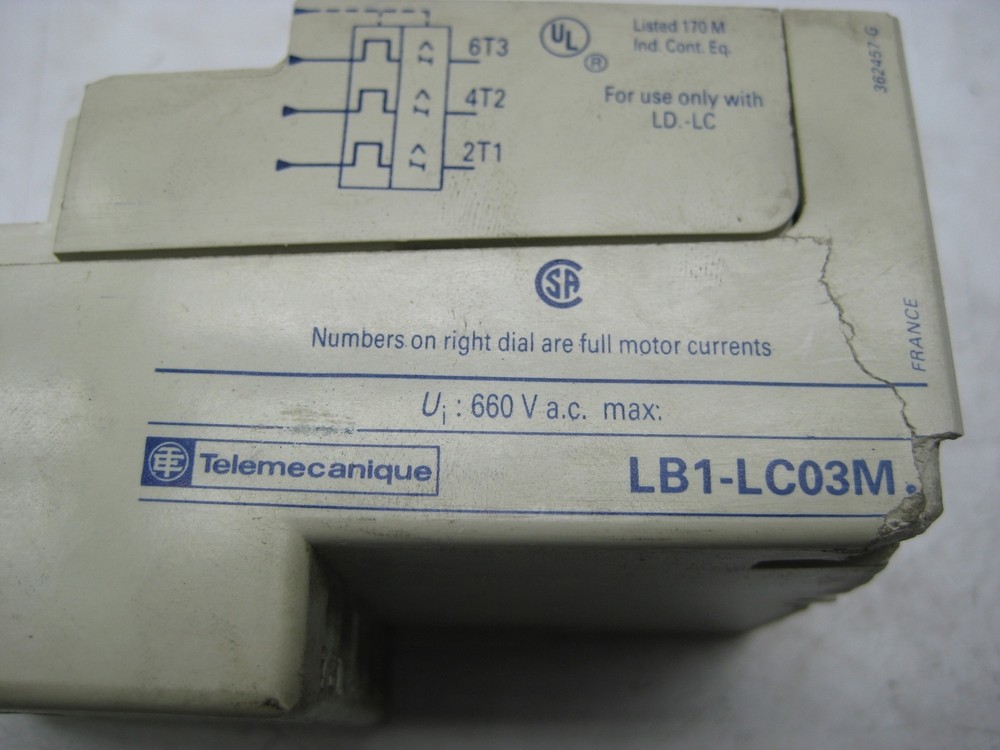 TELEMECANIQUE LB1-LC03M08 OVERLOAD RELAY UNMP