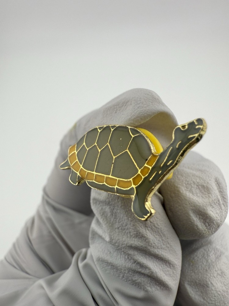 Tortoise Turtle Enamel Lapel Pin.