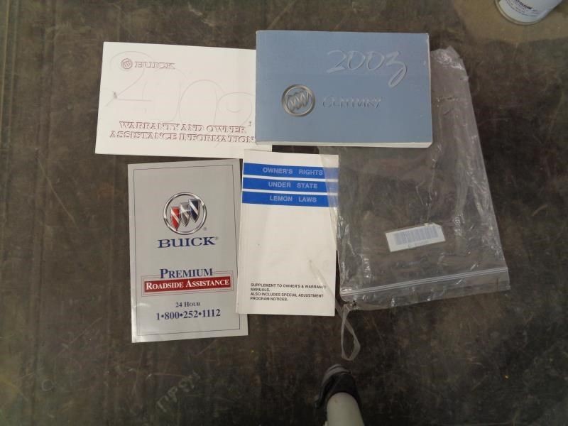 CENTURY 2003 Owners Manual 1115088