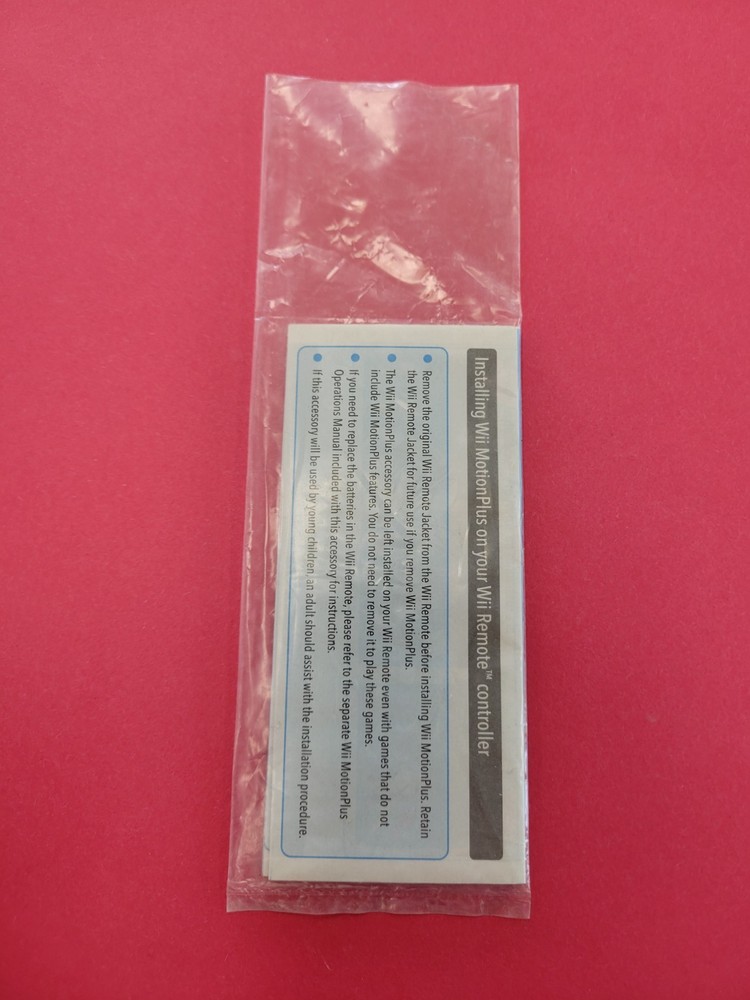 wii motion plus manual and plastic