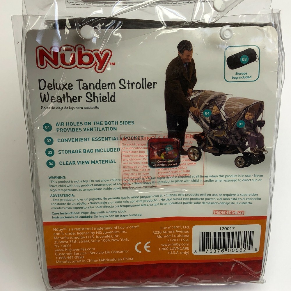 Nuby Deluxe Tandem Stroller Weather Shield