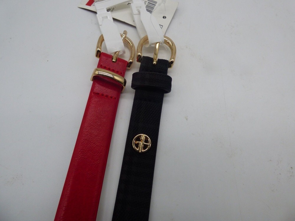 Giani Bernini Two-For-One Smooth & Plaid Belts