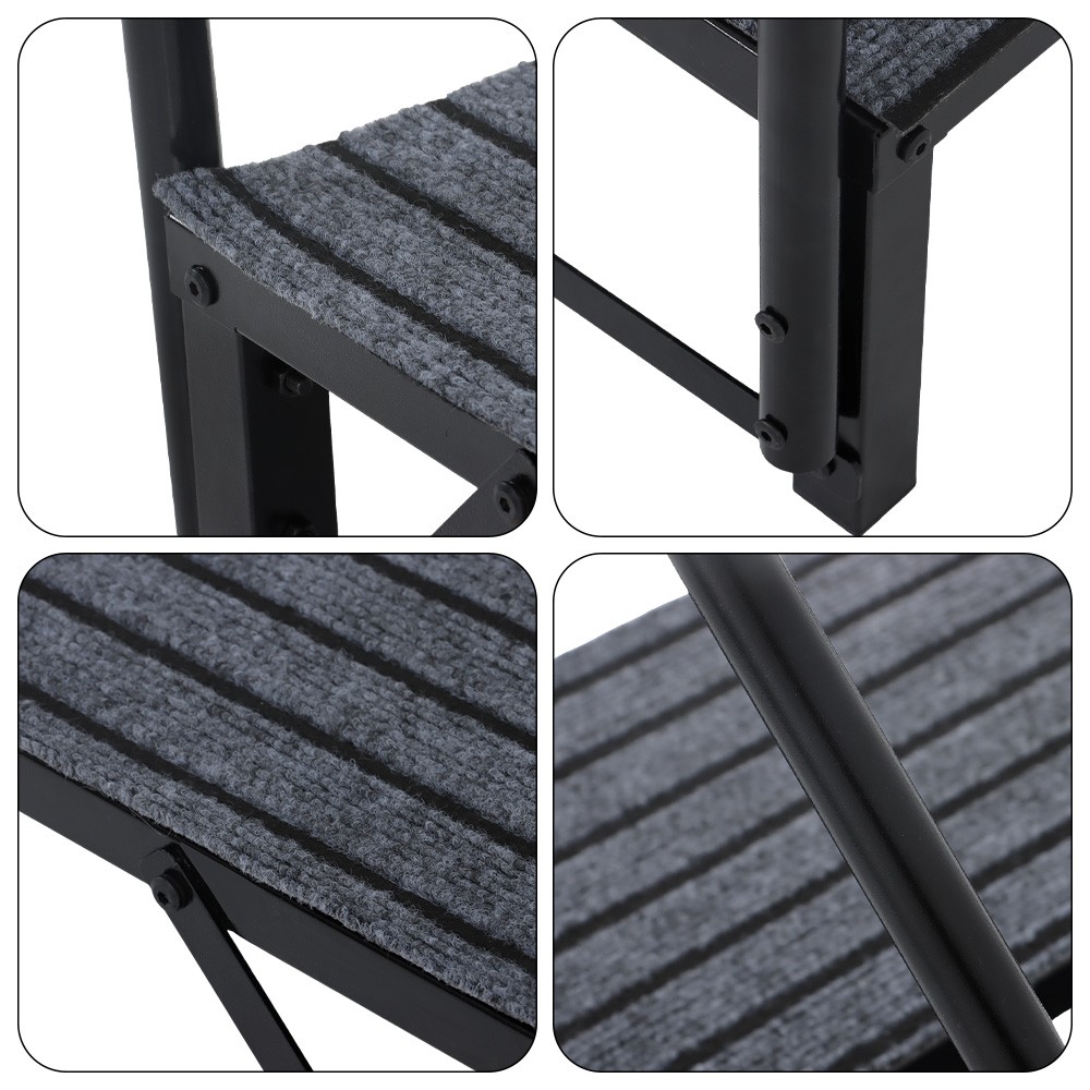 For 2 Step RV Steps with 2 Handrails w/Step Mat 660 lbs Load Capacity