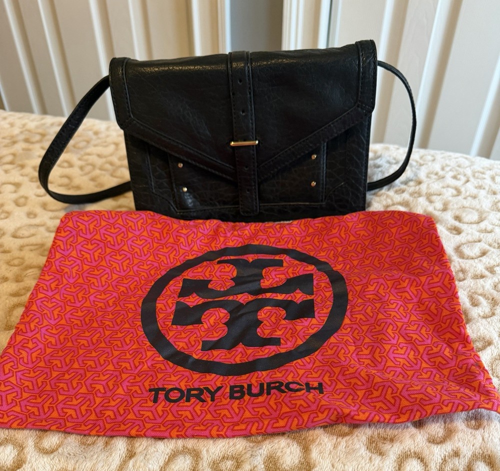 Tory Burch Black Textured Leather Bag Women’s