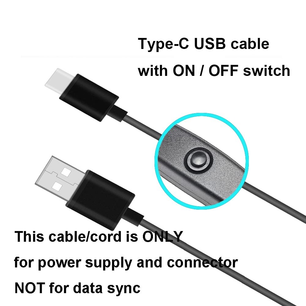 Type-C USB Cable for Raspberry Pi 4 B with ON/OFF Power Switch for Raspberry ...