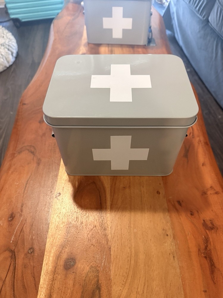 First Aid Grey Boxes (2) Boxes Only No Supplies