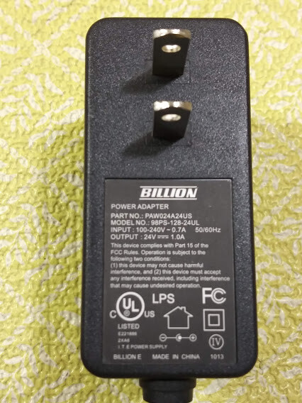 Power Adapter 24VDC Model 98PS-128-24UL