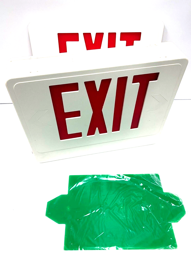 BROOKS LIGHTING SCES1 DOUBLE FACED RED/GREEN LETTERING EXIT SIGN