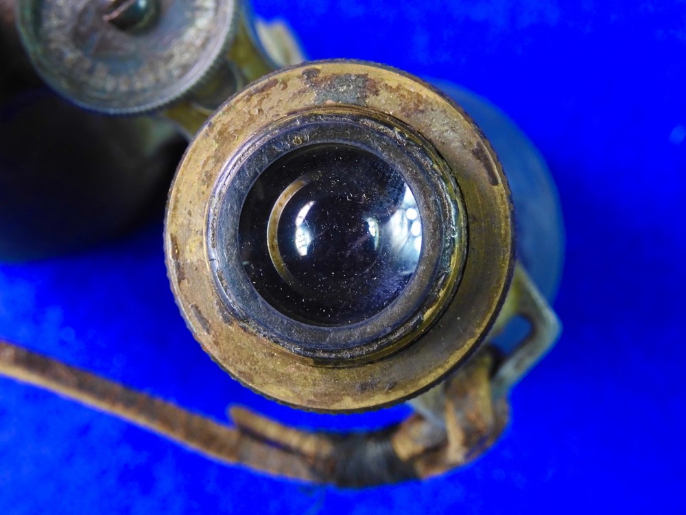 US WW1 Antique Oold Binoculars w/ Case
