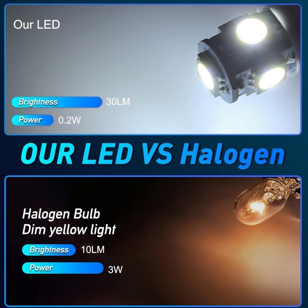 2Pcs PC579CP Instrument Panel Courtesy Light LED Bulbs + Socket for Electrical