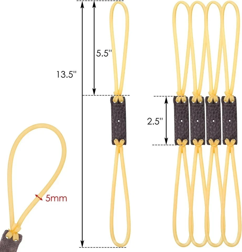 5Pcs Slingshot Replacement Bands for Hunting Yellow
