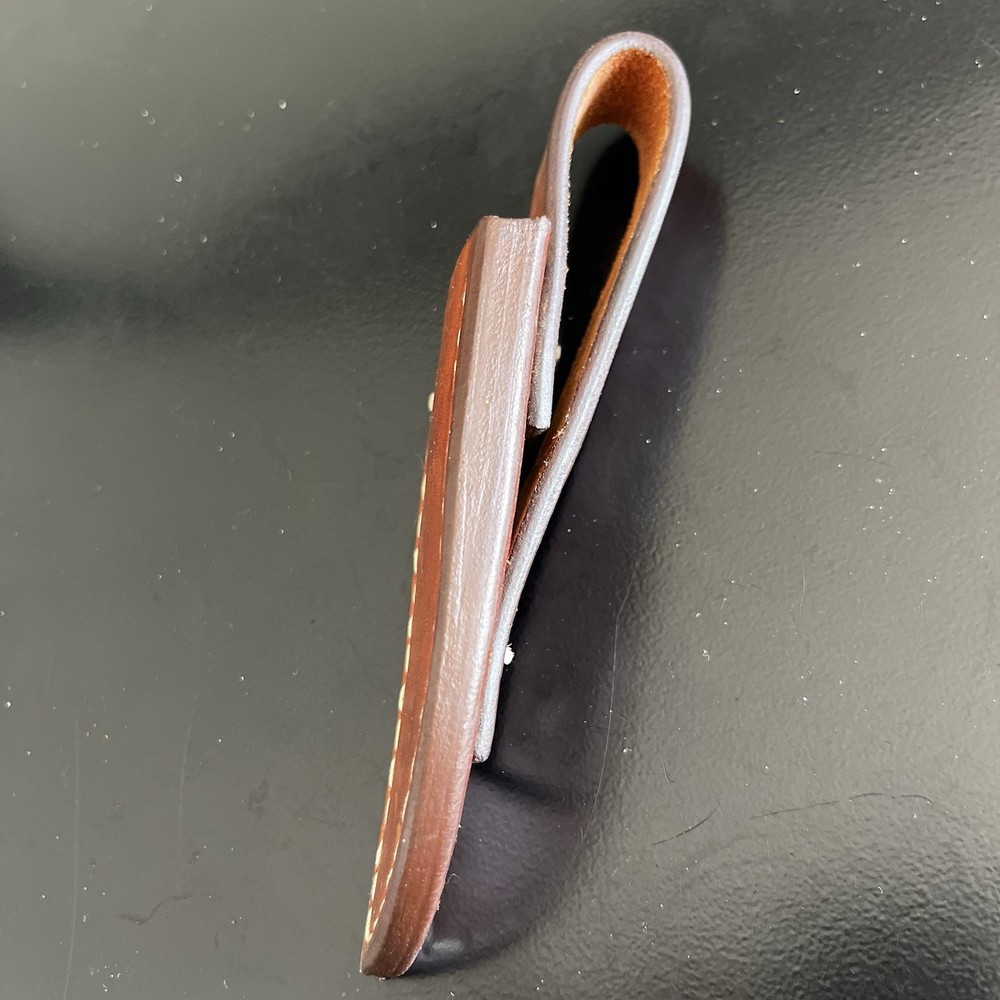 Brown Leather Knife Sheath Full Coverage Belt Loop Ambidextrous Original