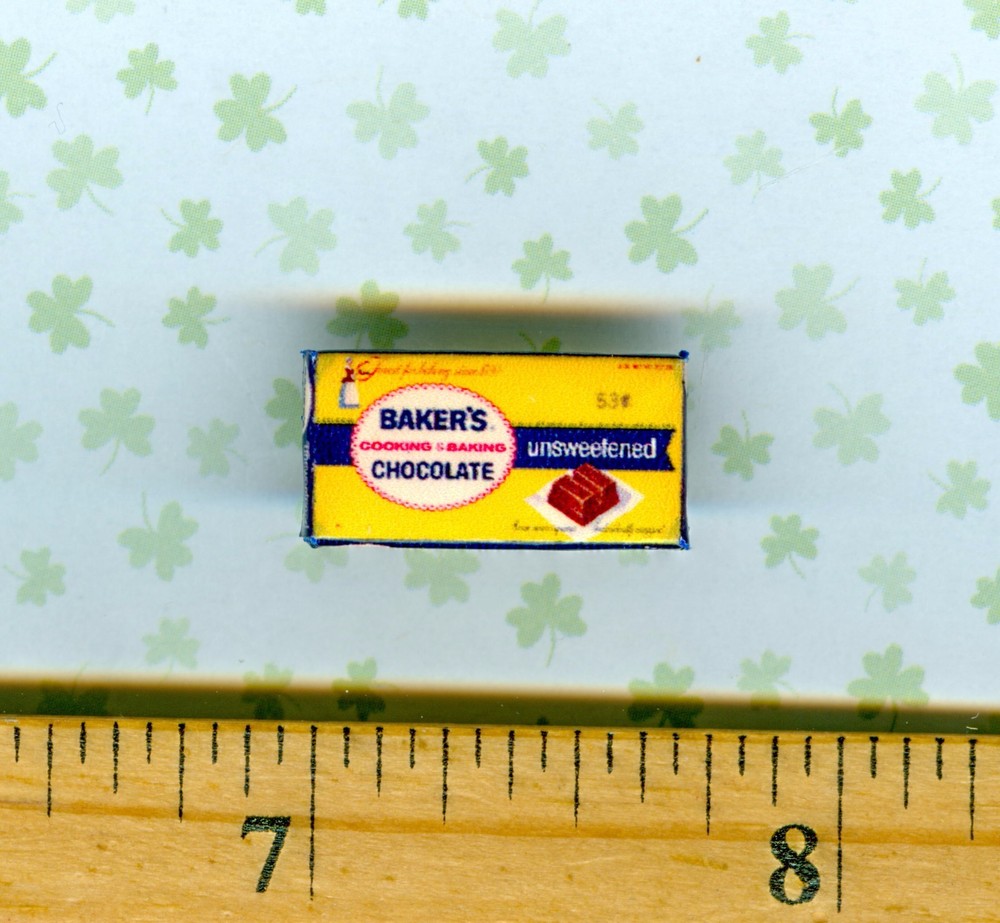 Dollhouse Miniature Size Unsweetened Baking Chocolate Box