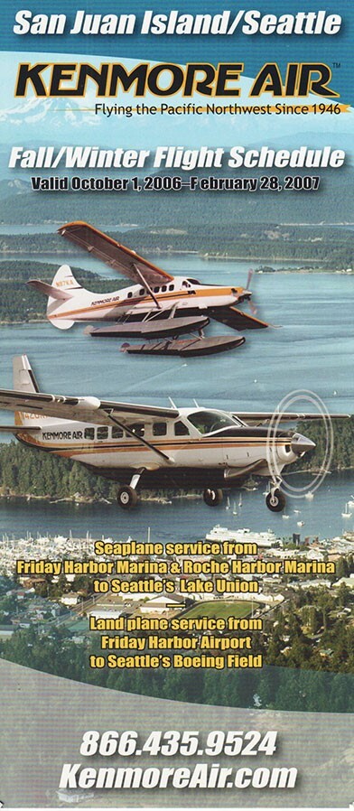 Kenmore Air timetable 2006/10/01