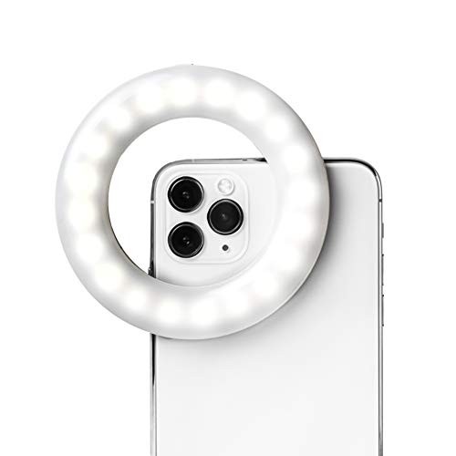 Selfie One - Rechargeable Ring Light Clip-on for iPhone, Android, Tablet