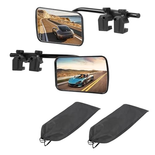 Clip-On Mirror Extenders for Towing - 360° Adjustable Side Mirror Extensions