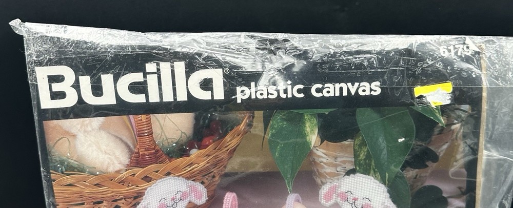 Bucilla Bunny Egg Cups Plastic Canvas Kit 6179 Easter Rabbit Candy Container