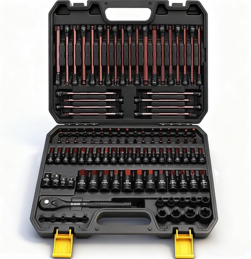 31-Piece Torx Bit Socket Set 14 Star Bits T8-T70 & 13 E-Torx Sockets E4-E24