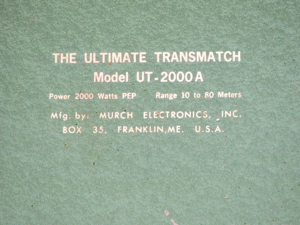 Murch Electronics 2KW UT-2000A Ultimate Transmatch - NICE