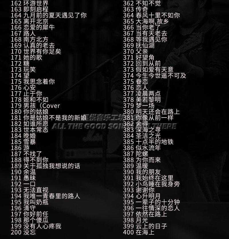 民谣u盘车载 歌曲合集流行经典李健朴树许巍陈粒 无损音质汽车优盘