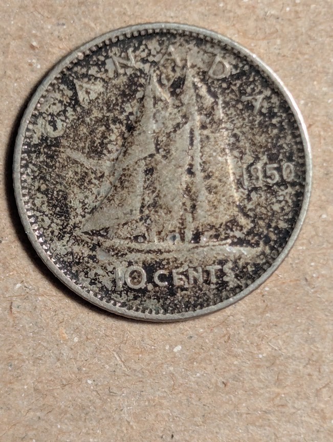 1950 Canada 10 Cents Silver