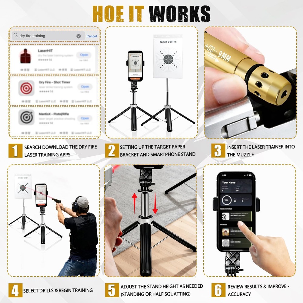 Dry Fire Laser Training System, Shooting Training, Compatible with Gold