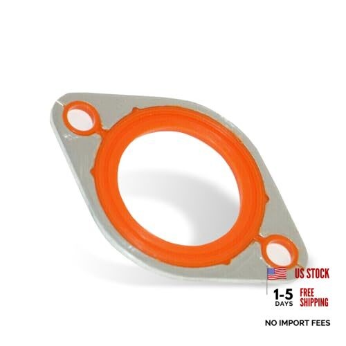 Thermostat Water Neck Housing Gasket, Metal Silicone 2-hole Water Hose Gasket,