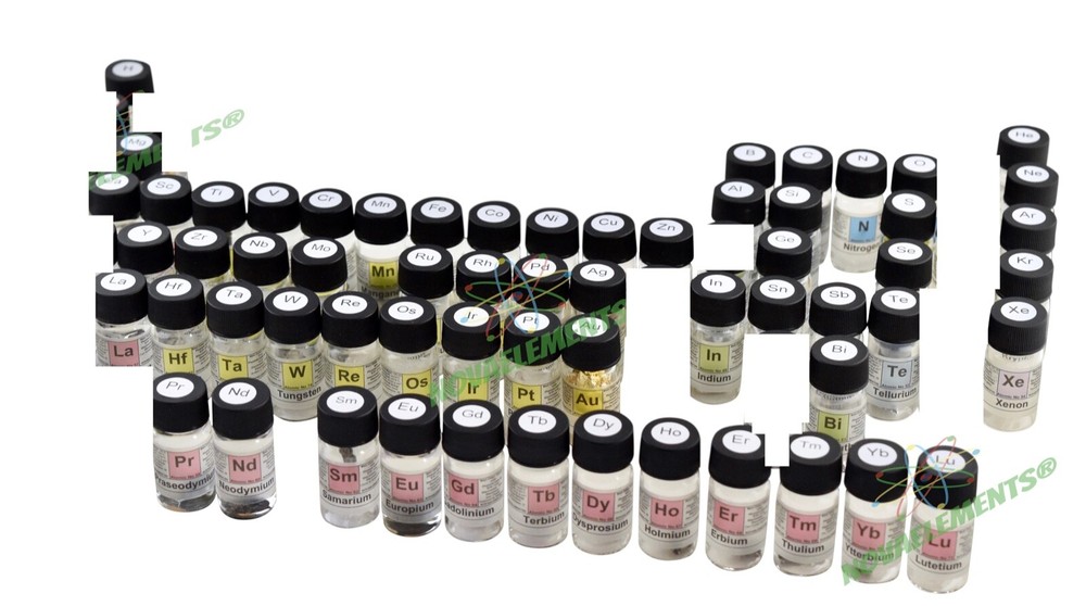 Periodic Table Elements Set 61 Periodic Elements Samples Labeled Glass Vials