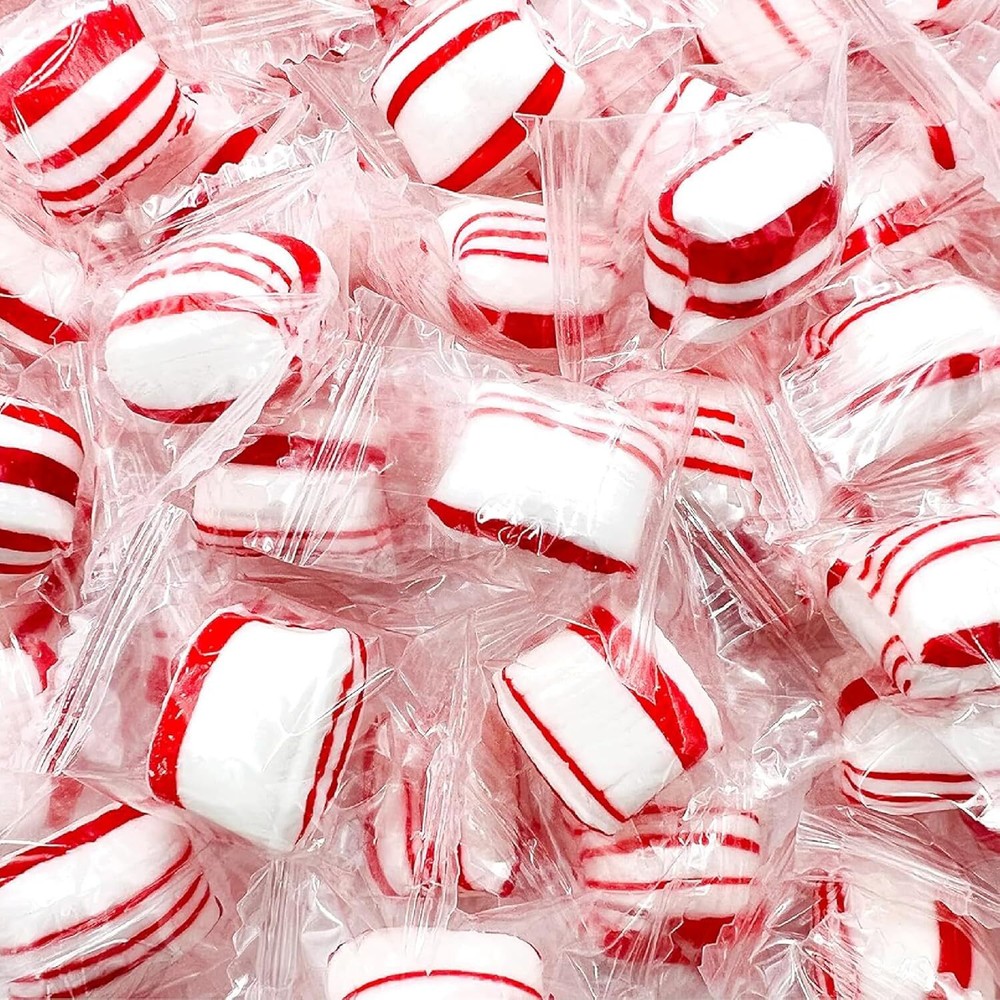 Peppermint Puffs Soft Candy, Refreshing Mints, Individually Wrapped, 2-Pound Bag