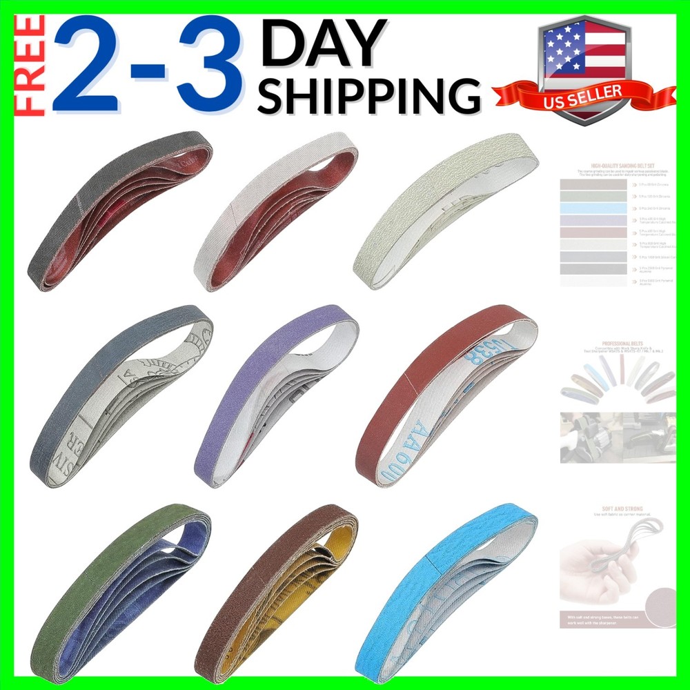 45 Pcs 1/2" x 12" Replacement Sharpening Belt Kit for Official Work Sharp Kni...