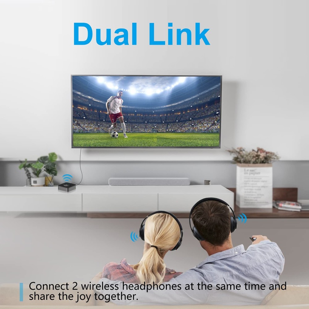 Bluetooth Transmitter for TV Wireless Adapter Optical 3.5mm Aux RCA 2 Devices
