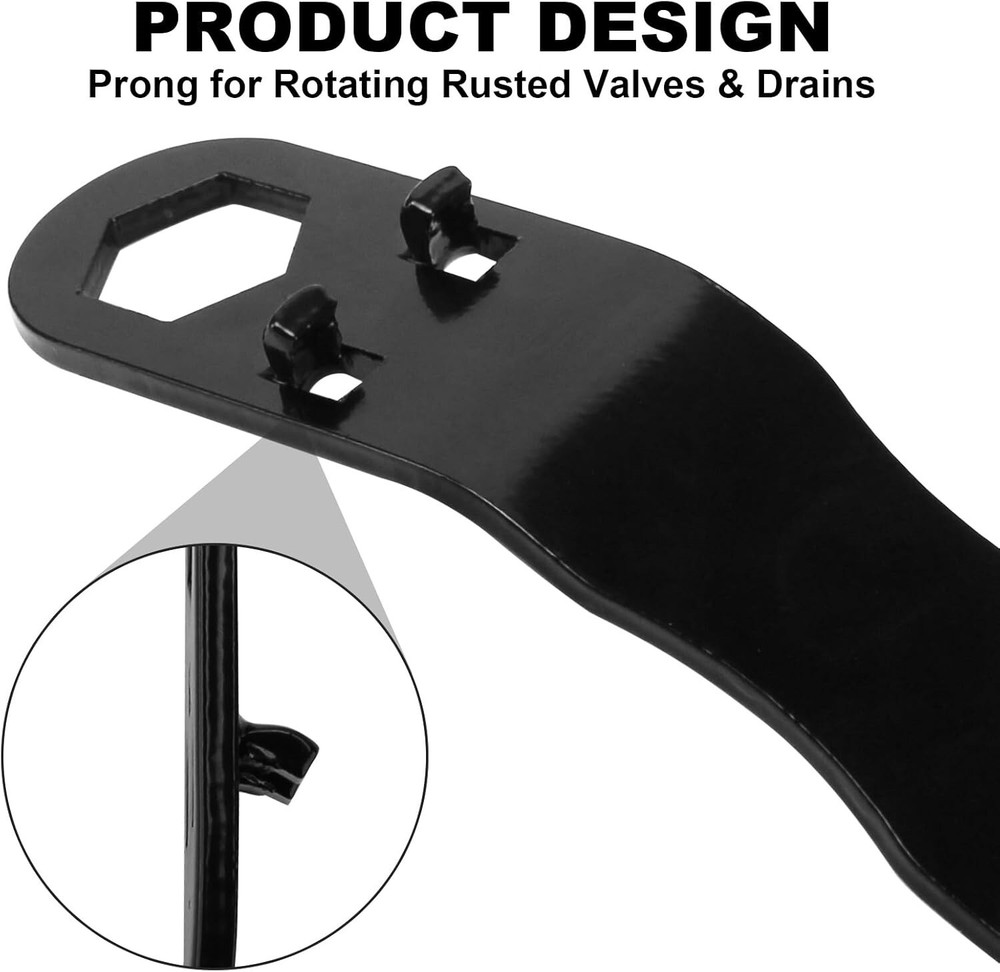 Water Heater Drain Plugs & Angled Wrench for RV Camper Fits 7/8" 15/16" 1/2" NPT