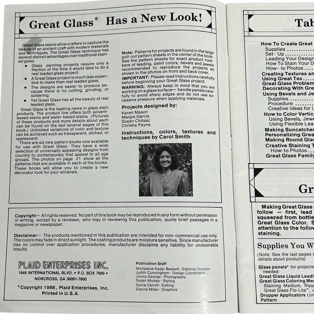 Great Glass Flower Patterns #8339 Stained Glass Instructions 3 Full Size Pattern