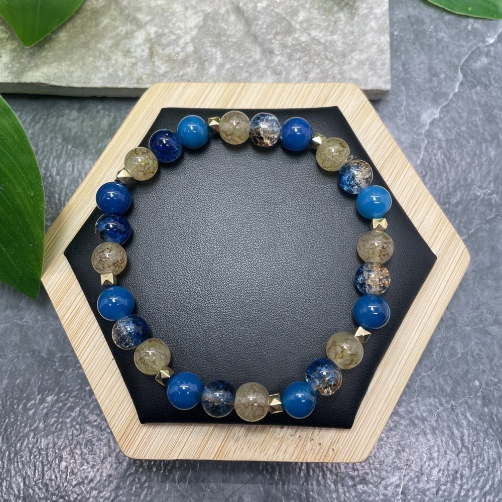 Handmade Bead Beaded Stackable 8” Plus Stretch Bracelet New Free Ship C1417